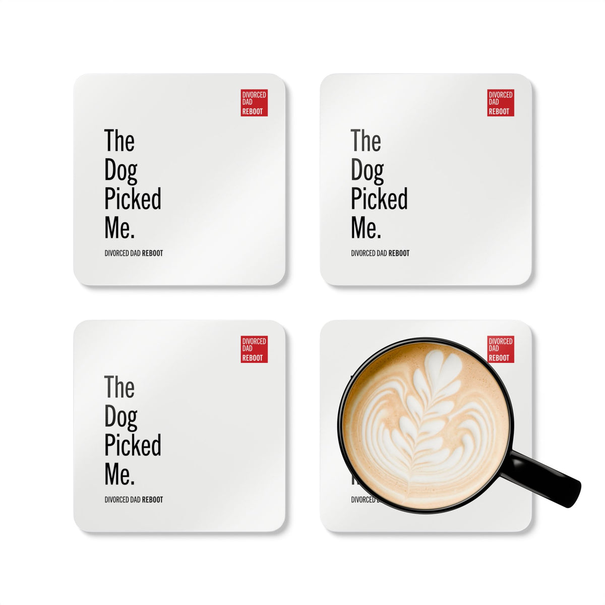 The Dog Picked Me | Corkwood Coaster Set | Divorced Dad Gift