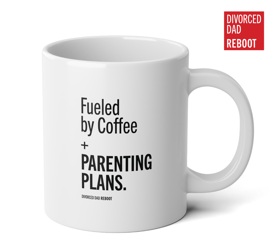 Fueled by Coffee and Parenting Plans | White 20 oz Coffee Mug