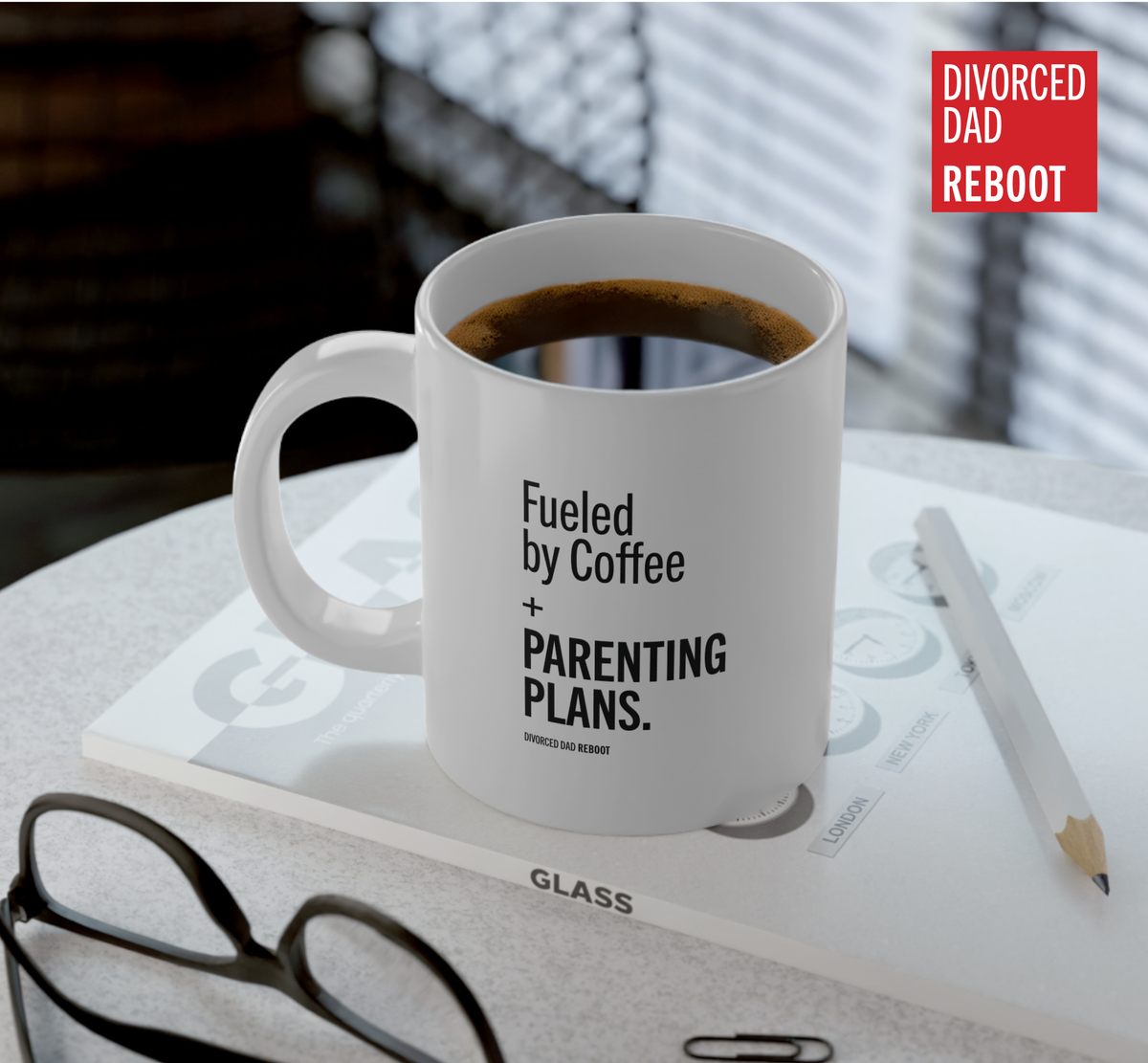 Fueled by Coffee and Parenting Plans | White 20 oz Coffee Mug