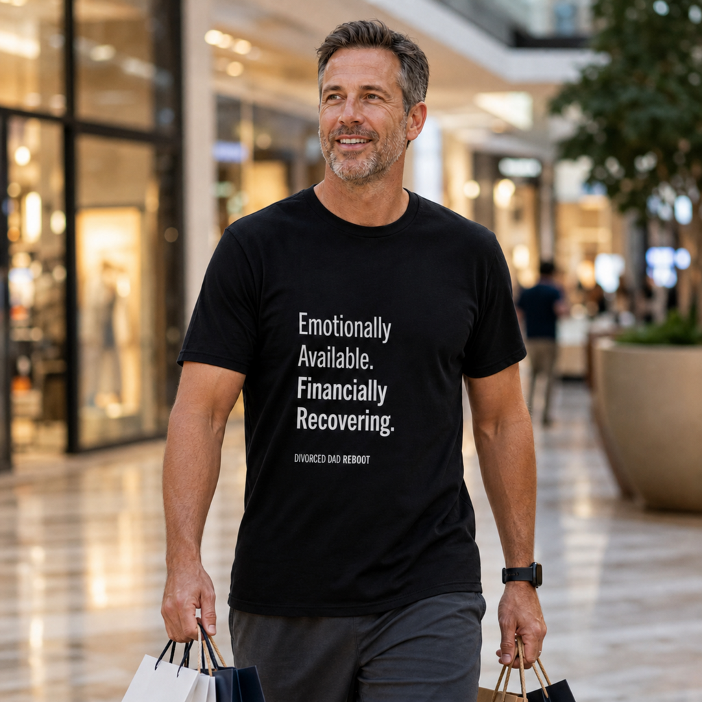 Emotionally Available Financially Recovering | Funny Divorced Dad Shirt