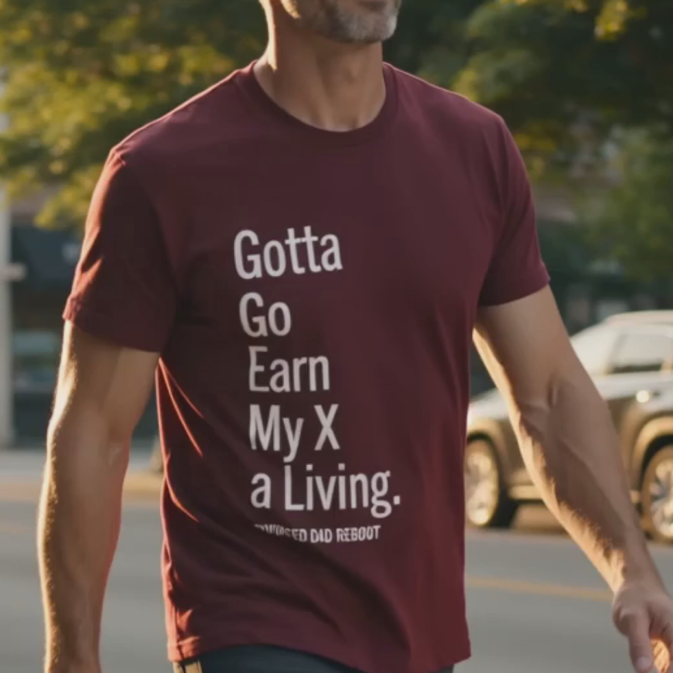 Gotta Go Earn My X A Living TShirt | Funny Divorced Dad Shirt