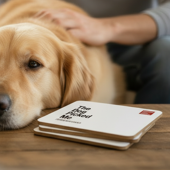 The Dog Picked Me | Corkwood Coaster Set | Divorced Dad Gift
