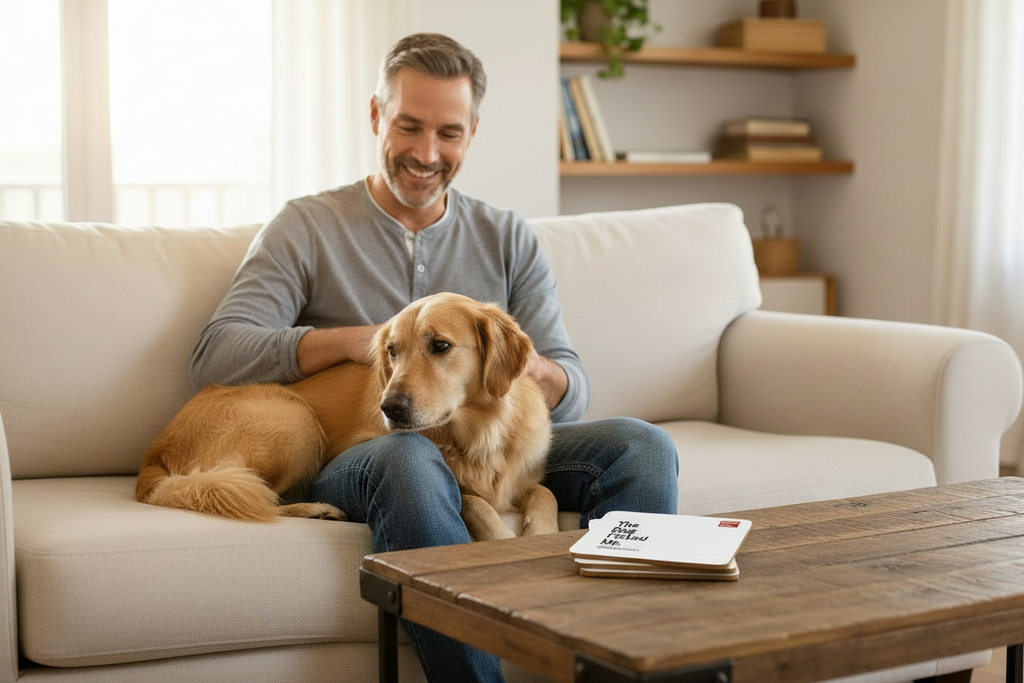 The Dog Picked Me | Corkwood Coaster Set | Divorced Dad Gift
