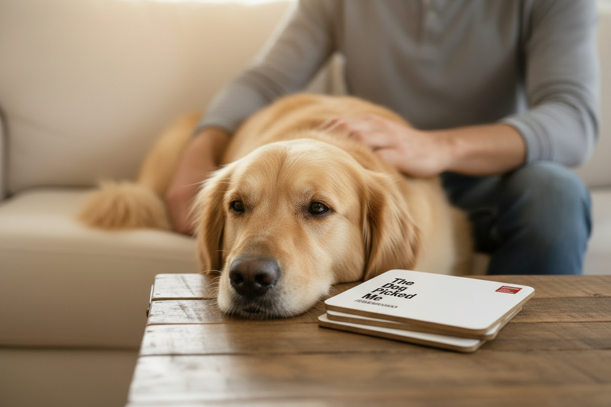 The Dog Picked Me | Corkwood Coaster Set | Divorced Dad Gift